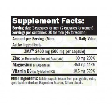 ZMA MINERAL SUPPORT Formula 90 Vege-Caps (AMIX)