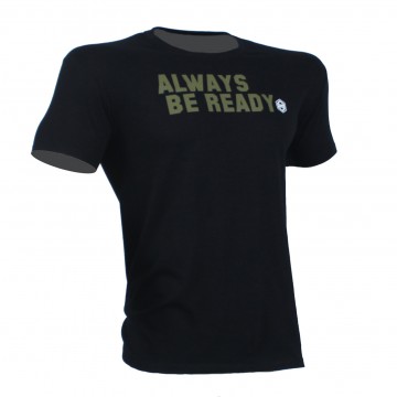 T-SHIRT ALWAYS Μαύρο Με Χακί Logo 21165 (H&S)