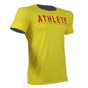 T-SHIRT ATHLETE Κίτρινο Με Κόκκινο Logo 21166 (H&S)