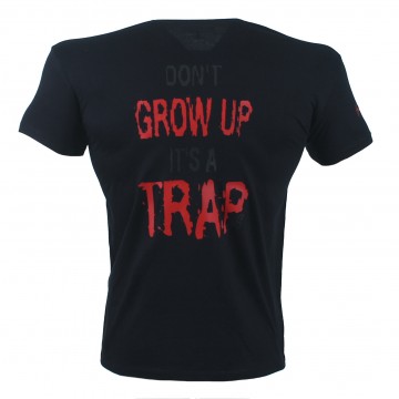 T-SHIRT TRAP Μαύρο Με Κόκκινο Logo 21171 (H&S)