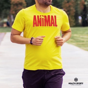 T-SHIRT ANIMAL Κίτρινο Mε Κόκκινο Logo 21122 (H&S)