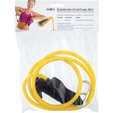 ΛΑΣΤΙΧΟ GYM TUBE ΜΕ CLIP Κίτρινο 88160 (AMILA)