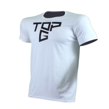 T-SHIRT TOP G Λευκό Με Μαύρο Logo 21184 (H&S)
