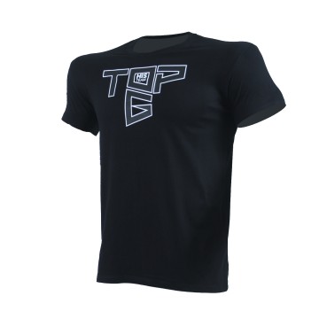 T-SHIRT TOP G Μαύρο Με Μαύρο Logo 21186 (H&S)