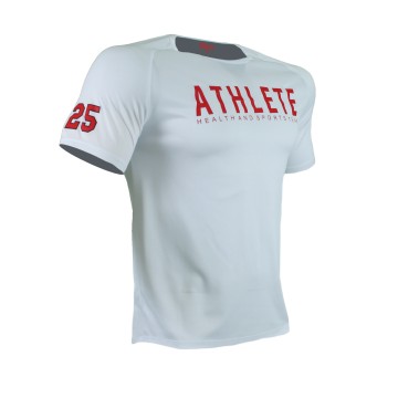 T-SHIRT DRI FIT ATHLETE Λευκό Με Κόκκινο 21195 (H&S)