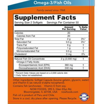 OMEGA 3 FISH OIL 100softgels (NOW)