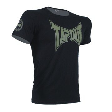 T-SHIRT Μαύρο Με Χακί Logo 21197 (TAPOUT)