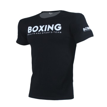 T-SHIRT BOXING Μαύρο Με Λευκό Logo 21200 (H&S)