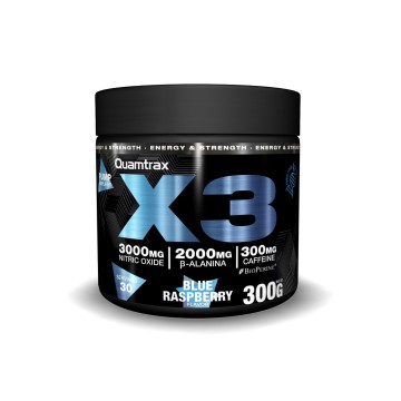 X3 PRE-WORKOUT 300g BLUE RASBERRY (Quamtrax)