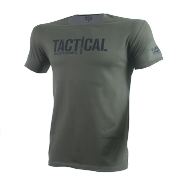 T-SHIRT TACTICAL Χακί Με Μαύρο Logo 21208 (H&S)