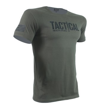 T-SHIRT TACTICAL Χακί Με Μαύρο Logo 21208 (H&S)