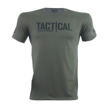 T-SHIRT TACTICAL Χακί Με Μαύρο Logo 21208 (H&S)