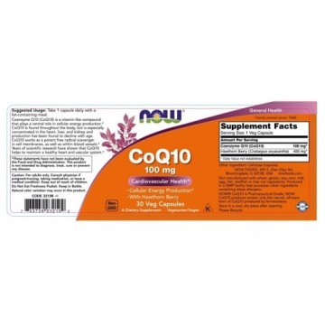 CoQ 10 30veg capsules 100mg (NOW)