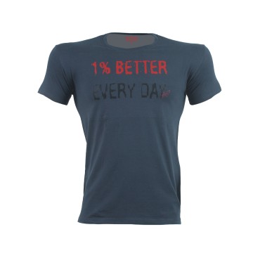 T-SHIRT 1% BETTER Γκρί Με Κόκκινο 21031 (H&S)