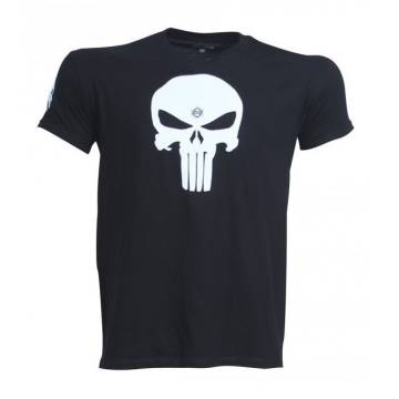 T-SHIRT SKULL Μαύρο Με Λευκό Logo 21064 (H&S)