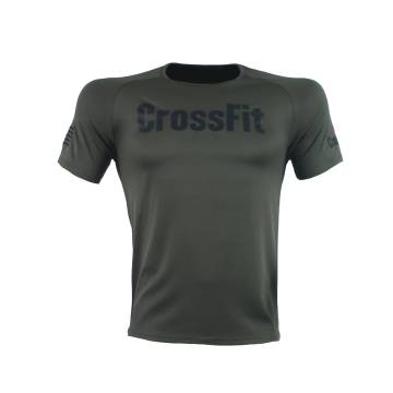 T-SHIRT DRI FIT CROSSFIT Χακί Με Μαύρο Logo 21026 (H&S)