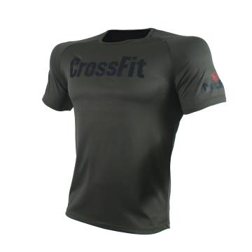 T-SHIRT DRI FIT CROSSFIT Χακί Με Μαύρο Logo 21026 (H&S)