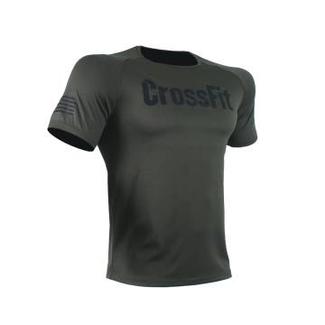 T-SHIRT DRI FIT CROSSFIT Χακί Με Μαύρο Logo 21026 (H&S)