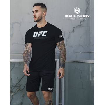 T-SHIRT UFC Μαύρο με Λευκό Logo 21106 (H&S)