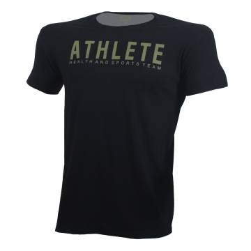 T-SHIRT ATHLETE Μαύρο Με Xακί Logo 21220 (H&S)