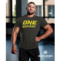 T-SHIRT ONE Xακί Με Κίτρινο Logo 21155 (H&S)