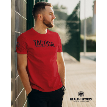 T-SHIRT TACTICAL Κόκκινο Με Μαύρο Logo 21111 (H&S)