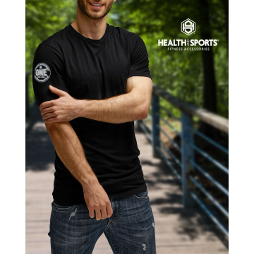 T-SHIRT ONE SIMPLE Mαύρο 21029 (H&S)