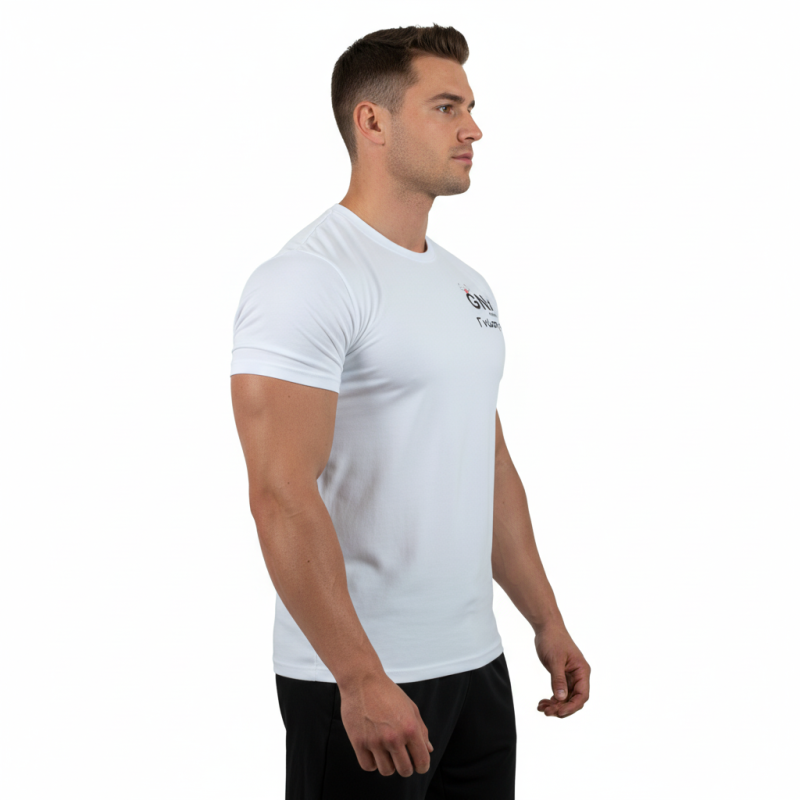 T-SHIRT GNX Λευκό με Μαύρο Logo 21233 (H&S)