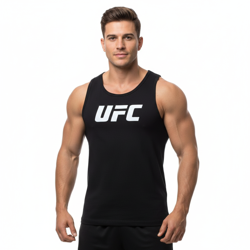 ΑΜΑΝΙΚΟ UFC Μαύρο Με Λευκό Logo 21201 (H&S)