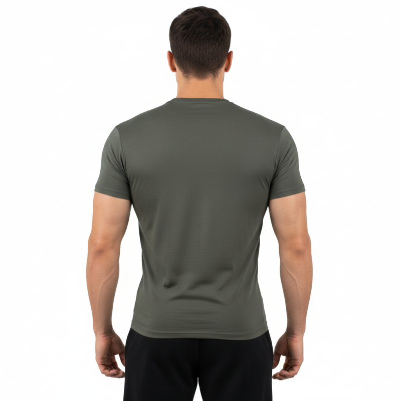T-SHIRT ONE Xακί Με Κίτρινο Logo 21155 (H&S)