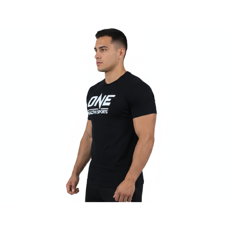 T-SHIRT ONE Μαύρο Με Λεύκο Logo 21140 (H&S)