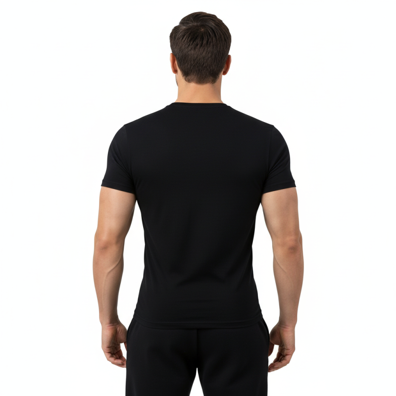 T-SHIRT ONE Μαύρο Με Λεύκο Logo 21140 (H&S)