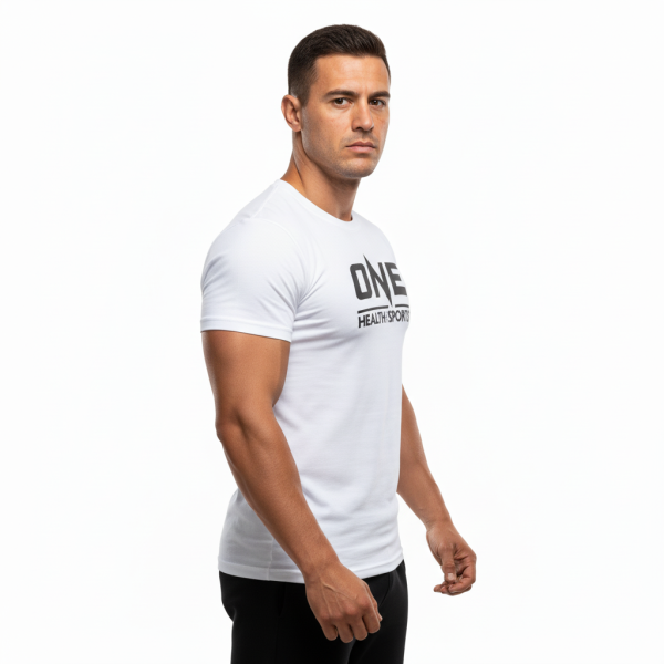 T-SHIRT ONE Λευκό Με Μαύρο Logo 21131 (H&S)