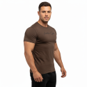 T-SHIRT BASIC Καφέ Με Μαύρο Logo 21082 (H&S)