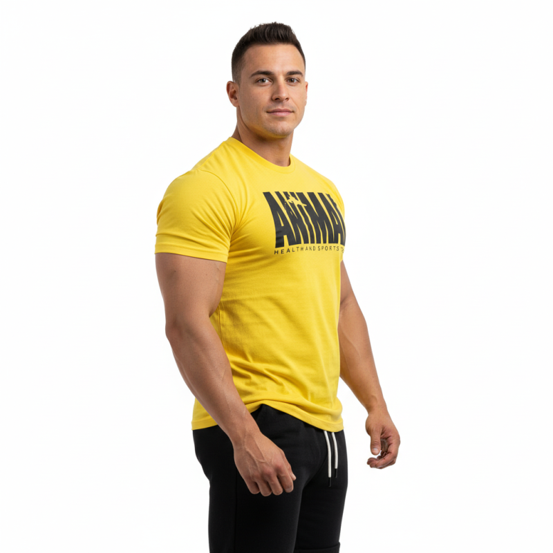 T-SHIRT ANIMAL Κίτρινο Με Μαύρο Logo 21118 (H&S)