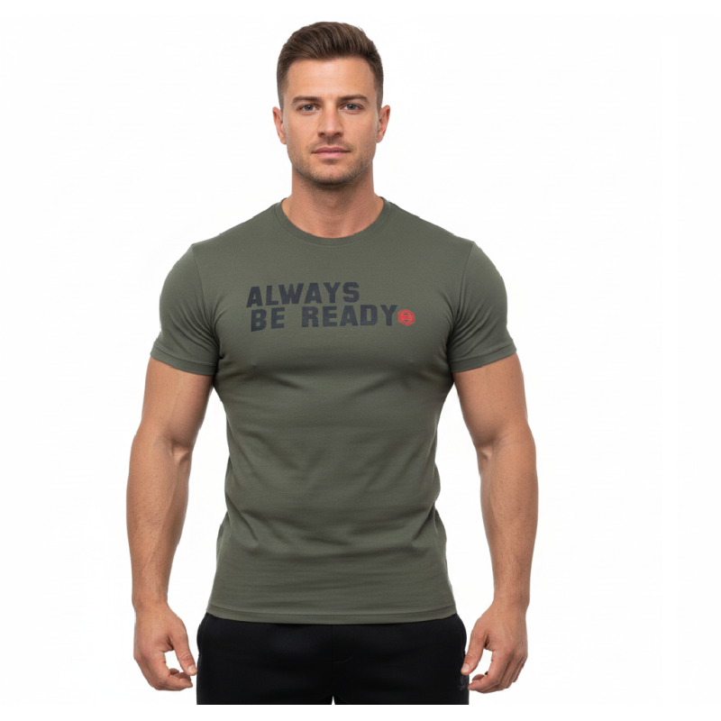 T-SHIRT ALWAYS Χακί Με Μαύρο Logo 21017 (H&S)