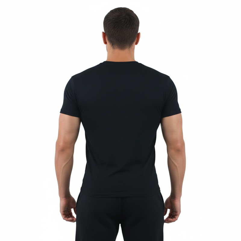 T-SHIRT ATHLETE Μαύρο Με Κόκκινο Logo 21168 (H&S)