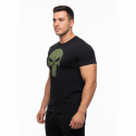 T-SHIRT SKULL Μαύρο Με Χακί Logo 21007 (H&S)