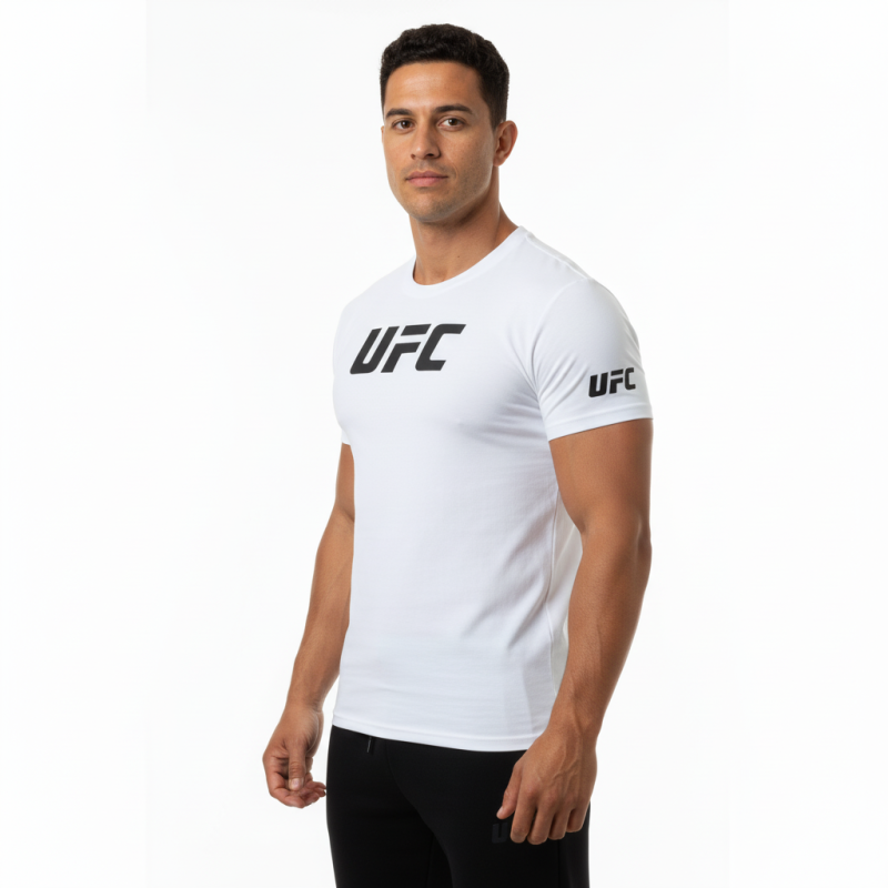 T-SHIRT UFC Λευκό με Μαύρο Logo 21150 (H&S)