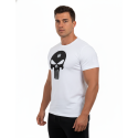 T-SHIRT SKULL Λευκό Με Μαύρο Logo 21038 (H&S)