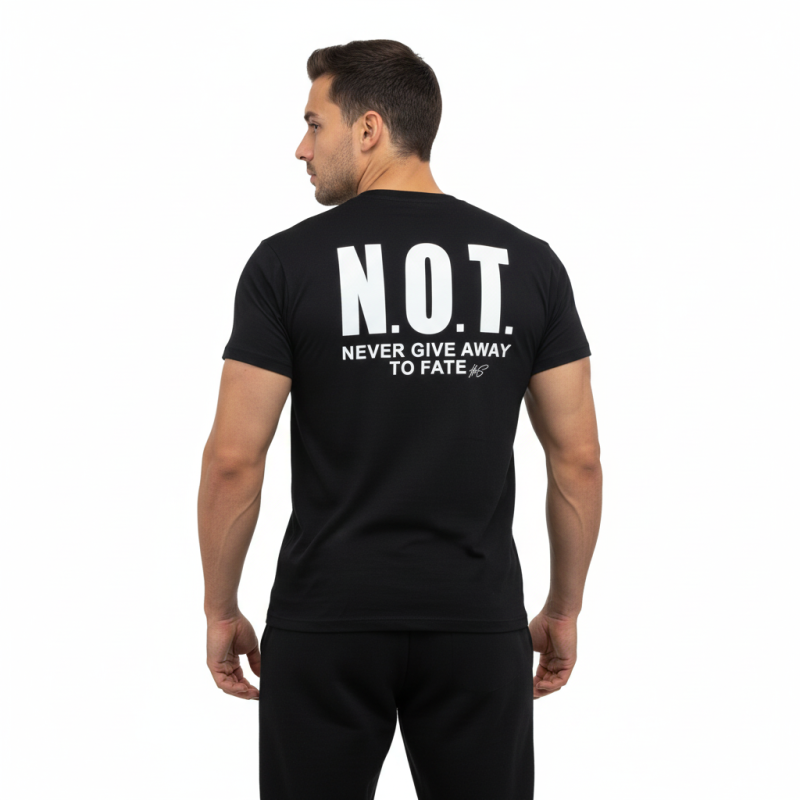 T-SHIRT NOT Μαύρο με Λεύκο Logo 21072 (H&S)