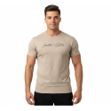 T-SHIRT BASIC Rope Μπεζ Με Μαύρο Logo 21092 (H&S)